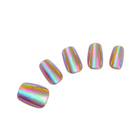 Champagne Short Squared Oval glossy press on nails