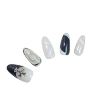 Black & White Crucifix Almond gothic press on nails