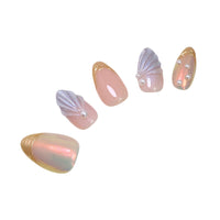 Pearl Mermaid French Almond press on nails set
