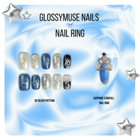 Nails & Nail Ring Bundle: Galaxy Blue