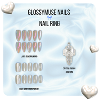 Nails & Nail Ring Bundle: Laser Silver