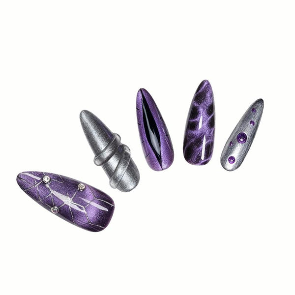 Mira: 3D Purple Cat Eye Nails