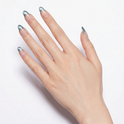 Cool Calm | Aqua Whisper Almond Medium Press on nail