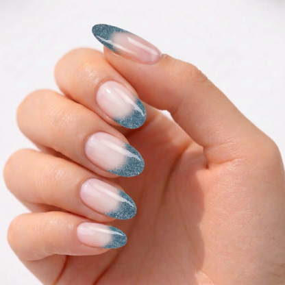 Cool Calm | Aqua Whisper Almond Medium Press on nail