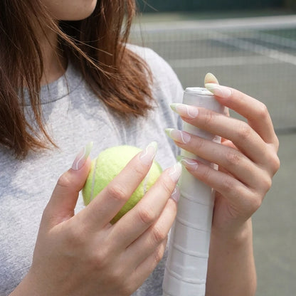 Baseline Muse | Sage Green Line Art Medium Almond Press On Nails