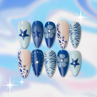 Blue Floral Graffiti