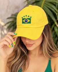 Football Fever | Brazil Star Square Short Press on nail