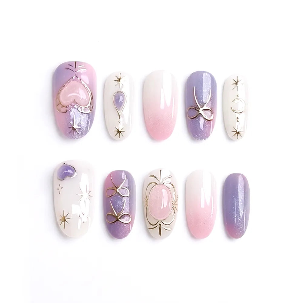 Cloud Nova | Gemstone Medium Oval Press On Nails