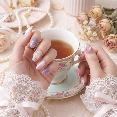 Cloud Nova | Gemstone Medium Oval Press On Nails
