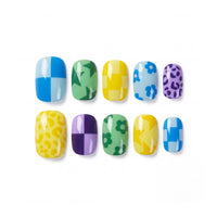 Game Day Pop court candy pickleball nails — bold primary colors animal print square short | GlossyMuse