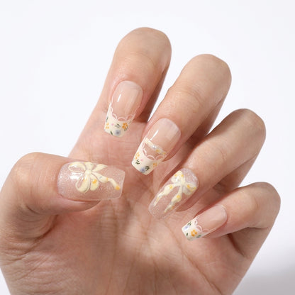 Daisy Lace | Daisy Accent Medium Square Press On Nails