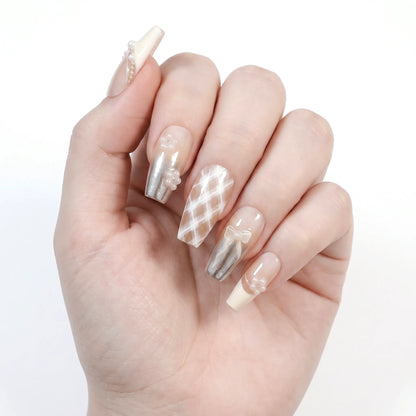 Elegant | Eternal Elegance Coffin Medium Press on nail