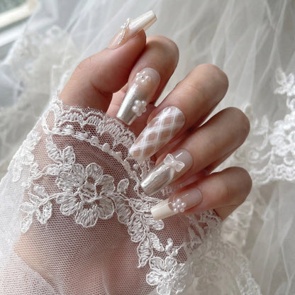 Elegant | Eternal Elegance Coffin Medium Press on nail