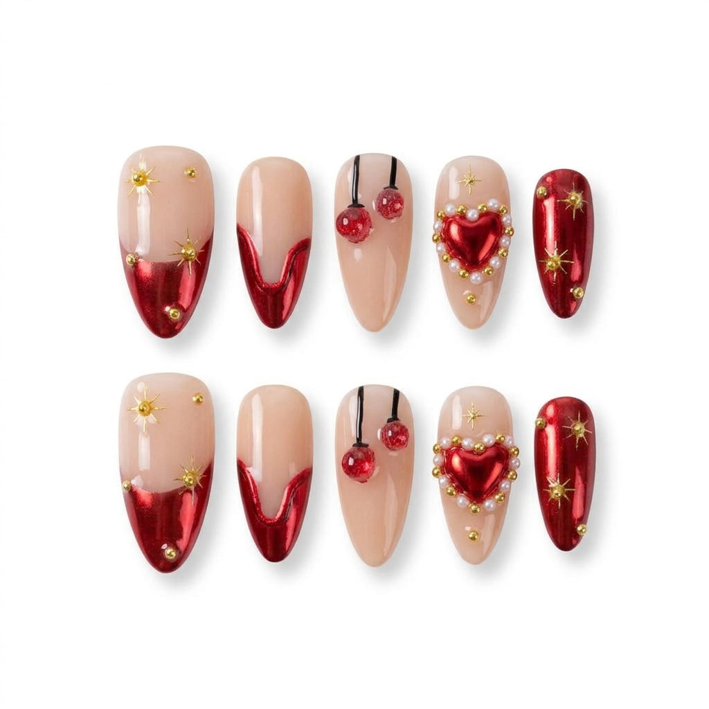 Festival Heartstrings nail rings on hand — lifestyle | GlossyMuse