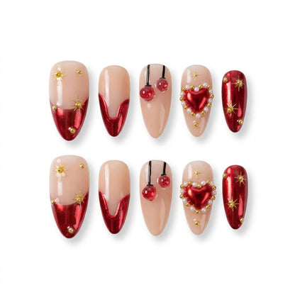 Festival Heartstrings nail rings on hand — lifestyle | GlossyMuse