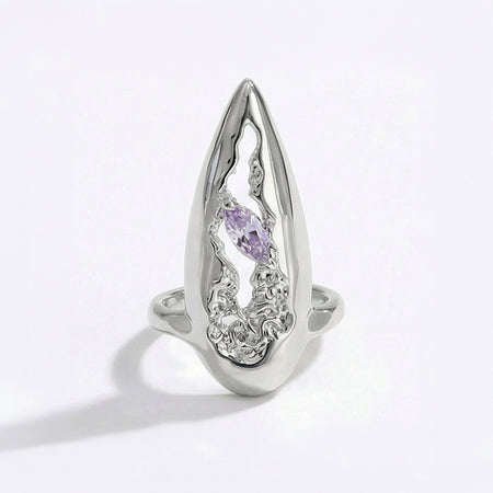 Liquid Silver Nail Ring — hero view | GlossyMuse