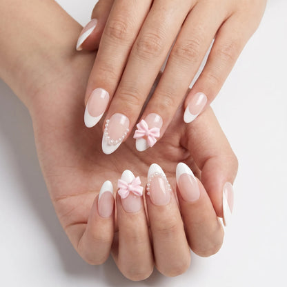 Dreamy | Love Knot Bows Almond Medium Press on nail