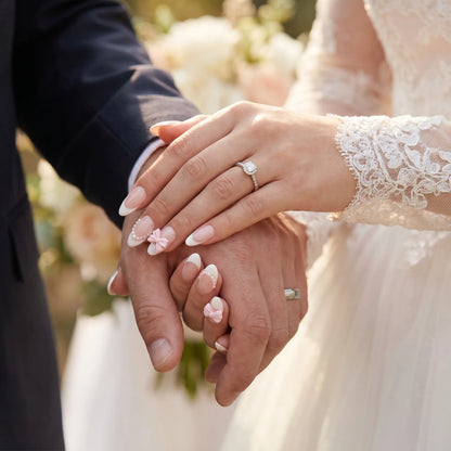 Dreamy | Love Knot Bows Almond Medium Press on nail