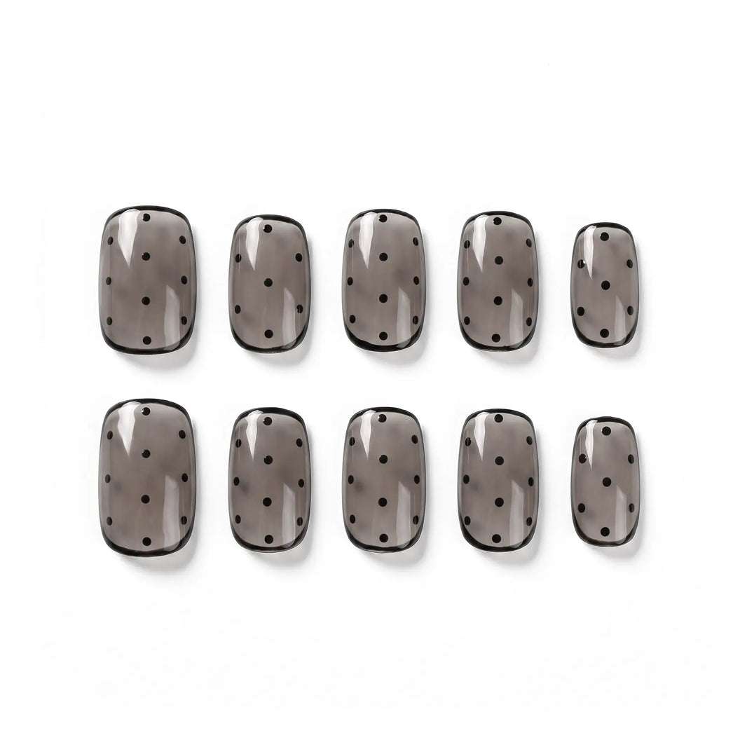 Chic Simplicity | Midnight Dot Veil Square Short Press on nail