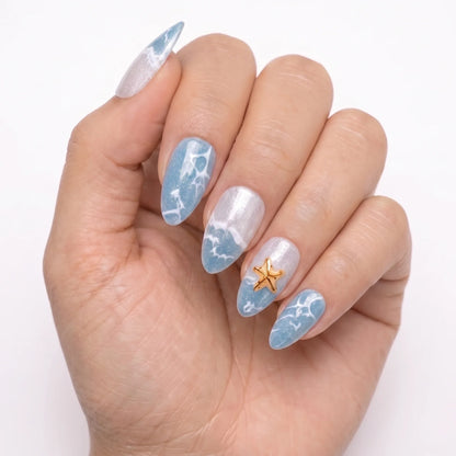 SeaGlass Star Press On Nails - View 2