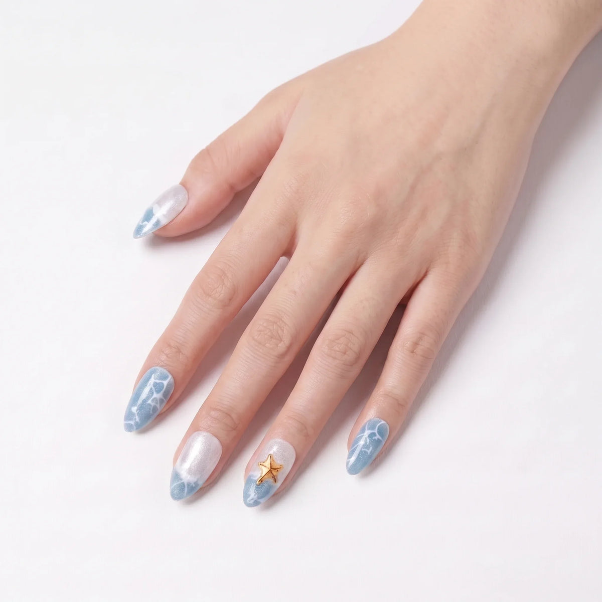 SeaGlass Star Press On Nails - View 3
