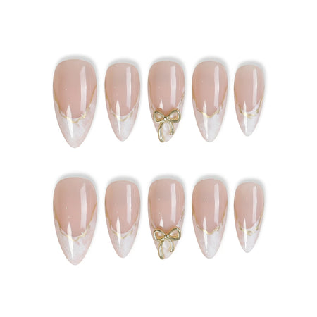 Quiet Luxury Blush | Pearl Blush Almond Short Press on nail