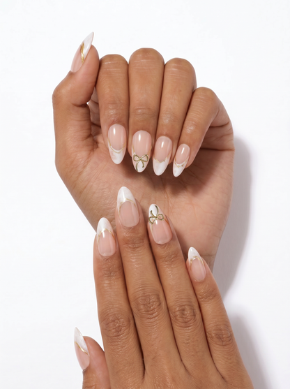 Quiet Luxury Blush | Pearl Blush Almond Short Press on nail