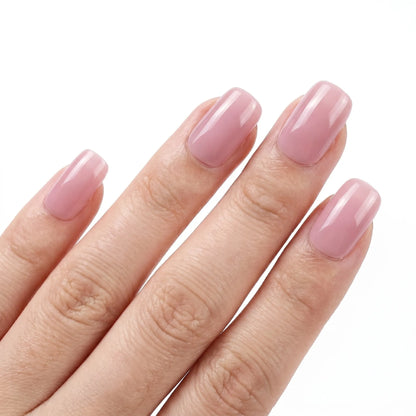 Dewy Petal Glow | Petal Gloss Square Short Press on nail