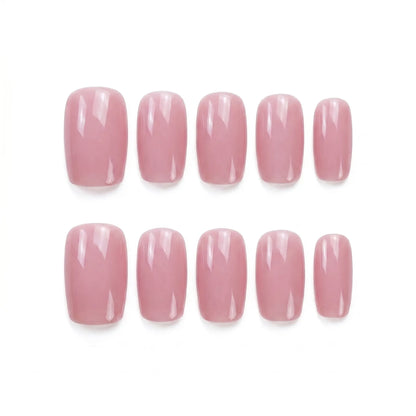 Dewy Petal Glow | Petal Gloss Almond Short Press on nail