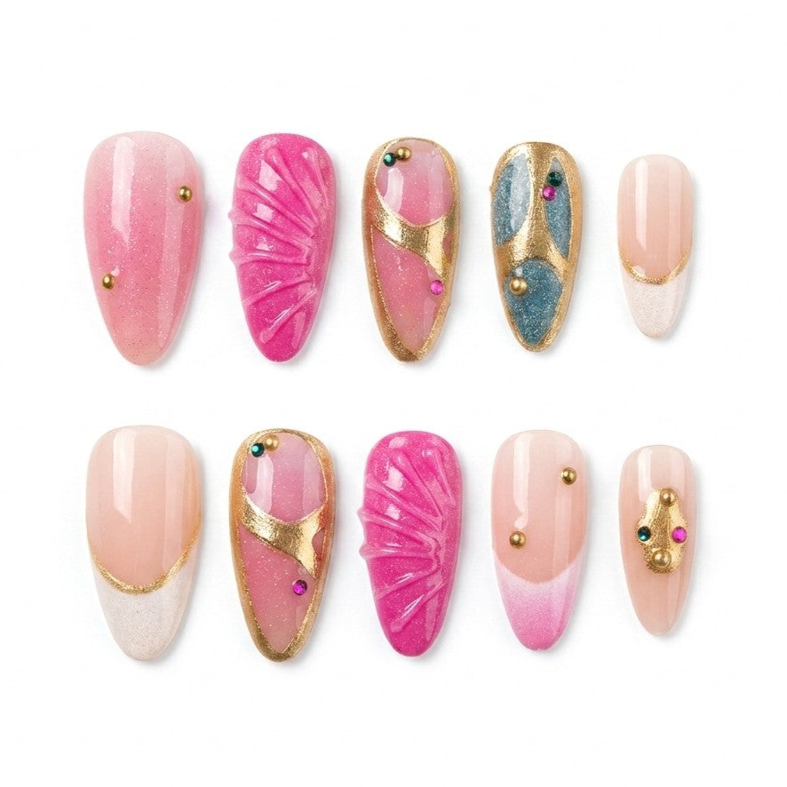 Pink Haze | Dreamy Blush Almond Medium Press on nail