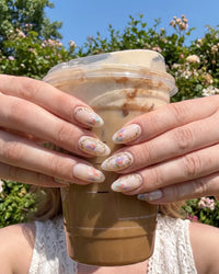 Rose Heirloom | French Tip Bow Medium Almond Press On Nails