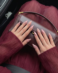 Rose Chrome | Rosy Glow Almond Medium Press on nail
