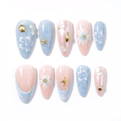 SeaGlass Star Press On Nails