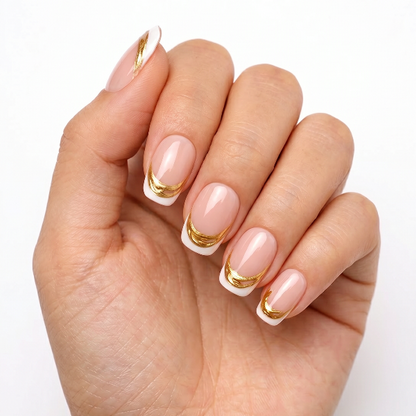 Timeless Grace | Soft Luxe French Square Short Press-On Nails