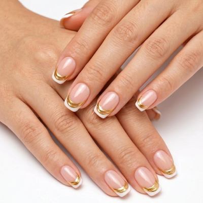 Timeless Grace | Soft Luxe French Square Short Press-On Nails