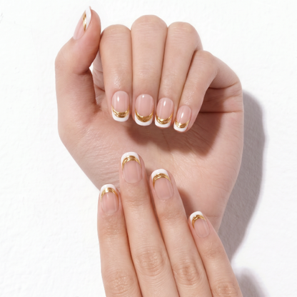 Timeless Grace | Soft Luxe French Square Short Press-On Nails
