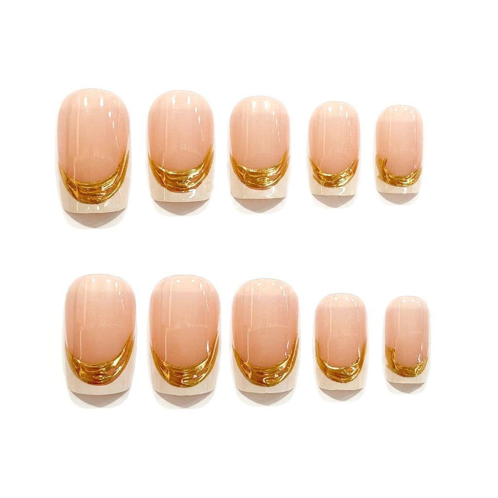 Timeless Grace | Soft Luxe French Square Medium Press on nail