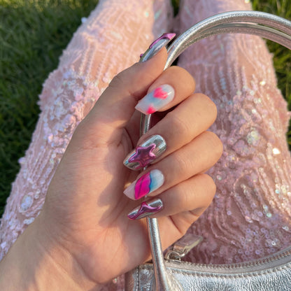 Starlight Lip Crush | Electric Heartbeat Long Special Press-On Nails