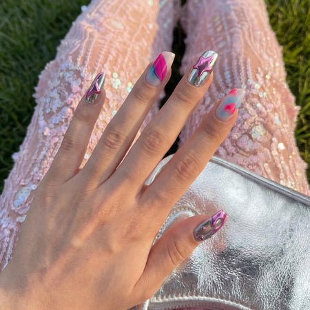 Starlight Lip Crush | Electric Heartbeat Long Special Press-On Nails