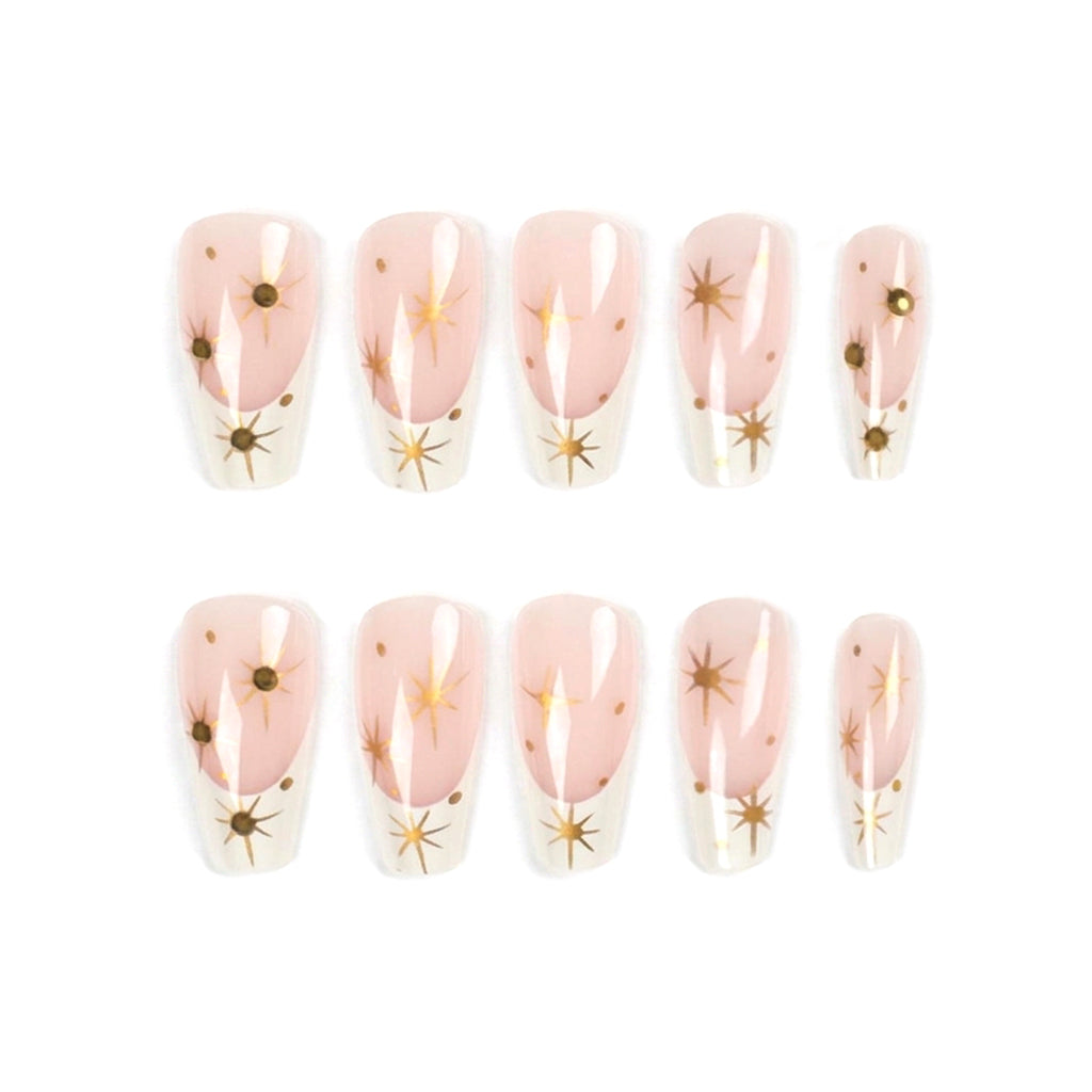 Radiant Flare | Sunlit Star Coffin Long Press on nail