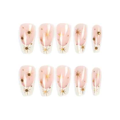 Radiant Flare | Sunlit Star Coffin Long Press on nail