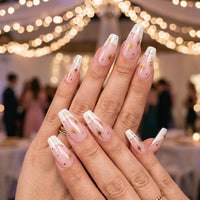 Radiant Flare  Sunlit Star long press-on nails 3D detail shot — coffin shape | GlossyMuse