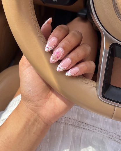 Tulip French | Nude Porcelain Medium Almond Press On Nails