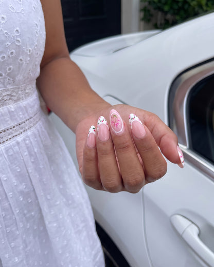 Tulip French | Nude Porcelain Medium Almond Press On Nails