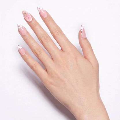 Tulip French | Nude Porcelain Medium Almond Press On Nails