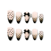 Midnight Masquerade | Velvet Veil Almond Medium Press on nail