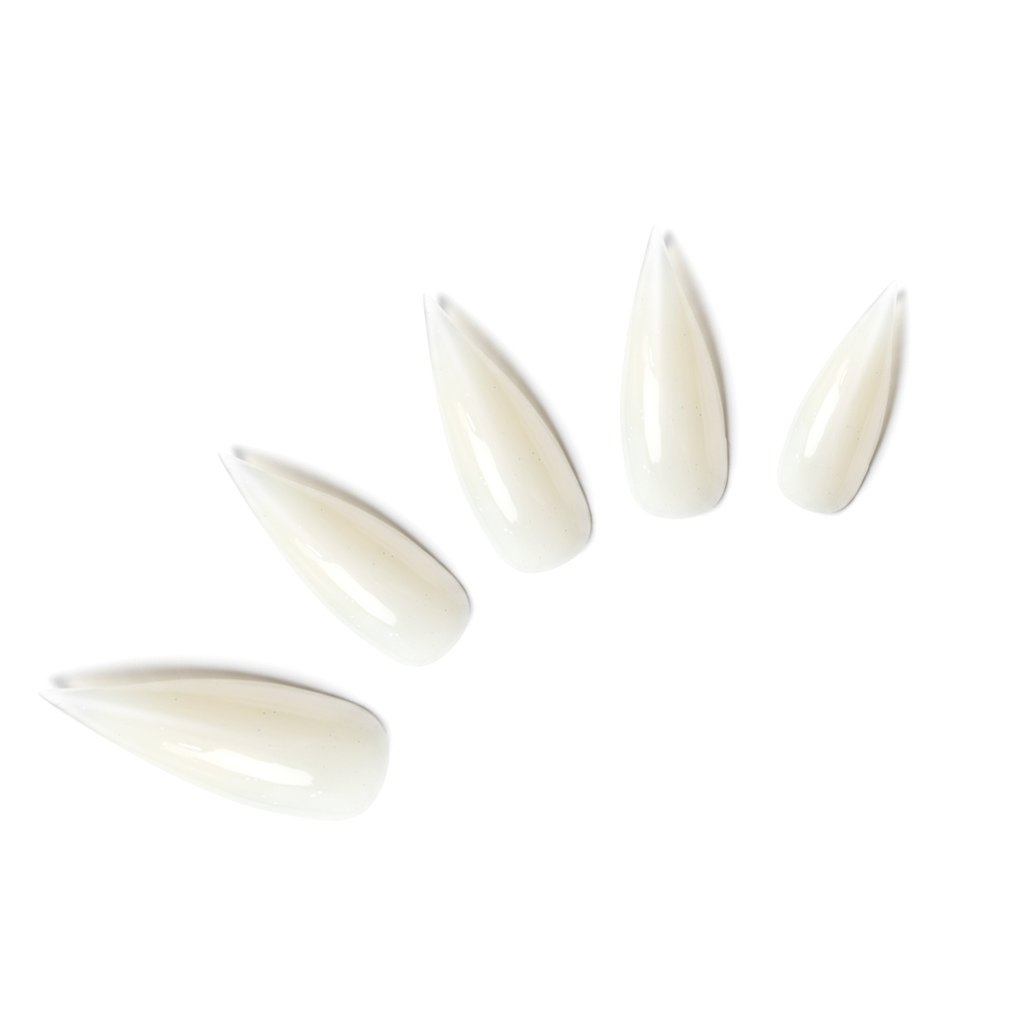 Elegant White Cat Claw cat-claw medium handcrafted press-on nails — front view | GlossyMuse