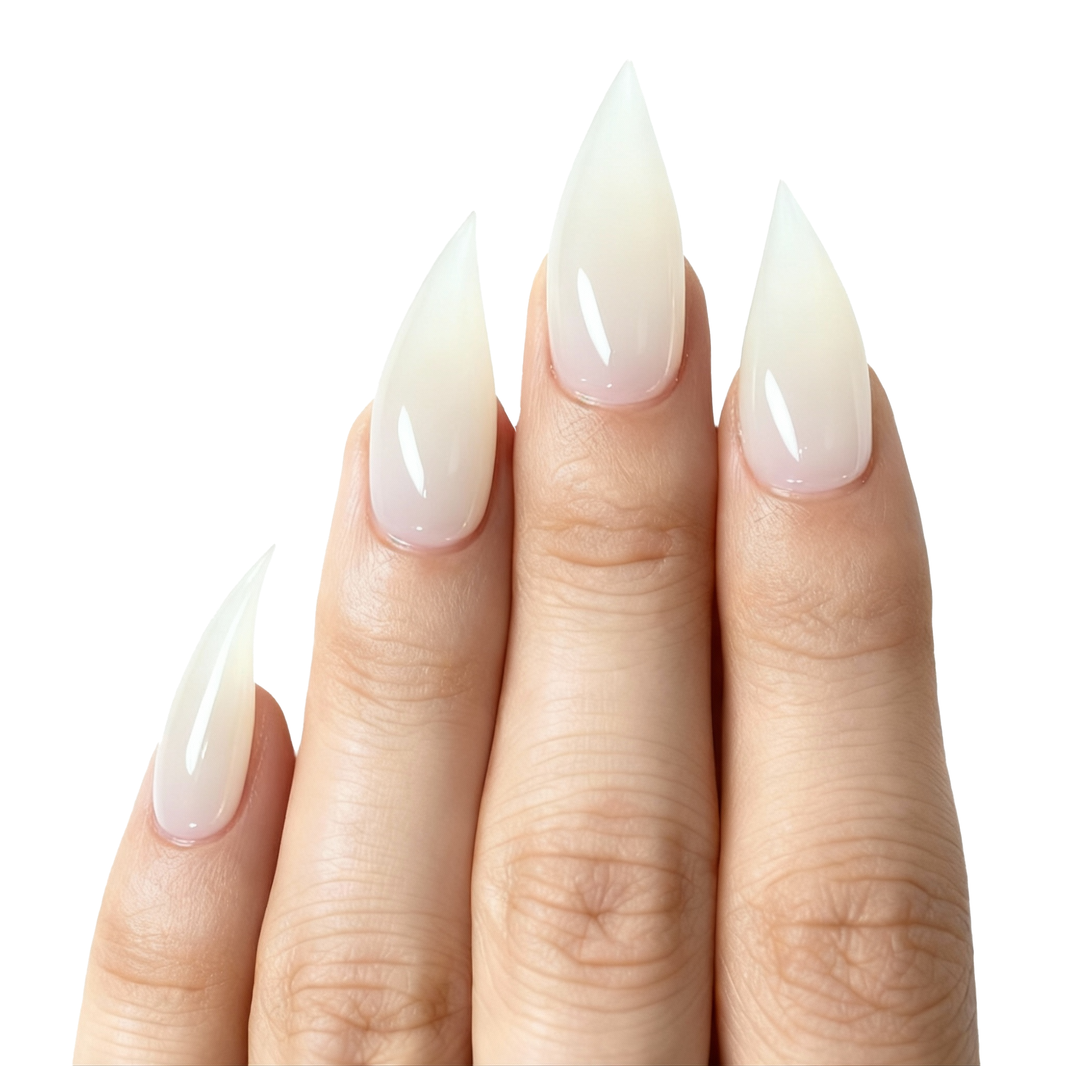 Model wearing Elegant White Cat Claw cat-claw press-on nails — lifestyle close-up | GlossyMuse