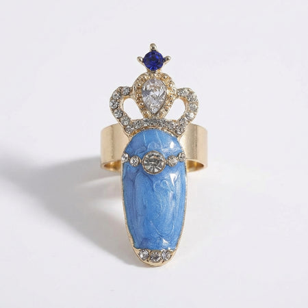 Sapphire Starfall Nail Ring — hero view | GlossyMuse