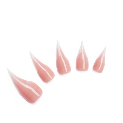 Natural Nude Cat Claw cat-claw medium handcrafted press-on nails — front view | GlossyMuse